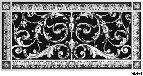 Louis XIV 6x14 decorative grille in Nickel finish