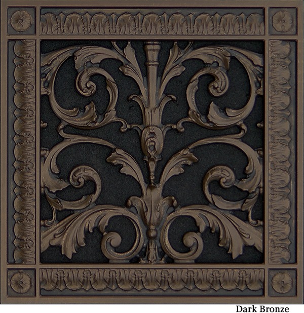 Louis XIV decorative grille 8x8 in Dark Bronze