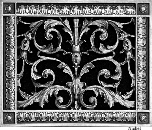 Decorative Vent Cover in Louis XIV Style in Nickel