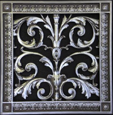 Louis XIV 10x10 decorative grille in Pewter