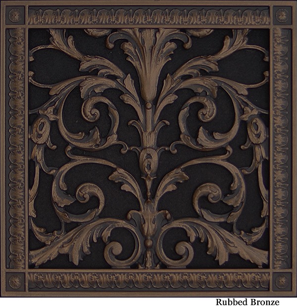 Louis XIV decorative grille 12x12 in Rubbed Bronze