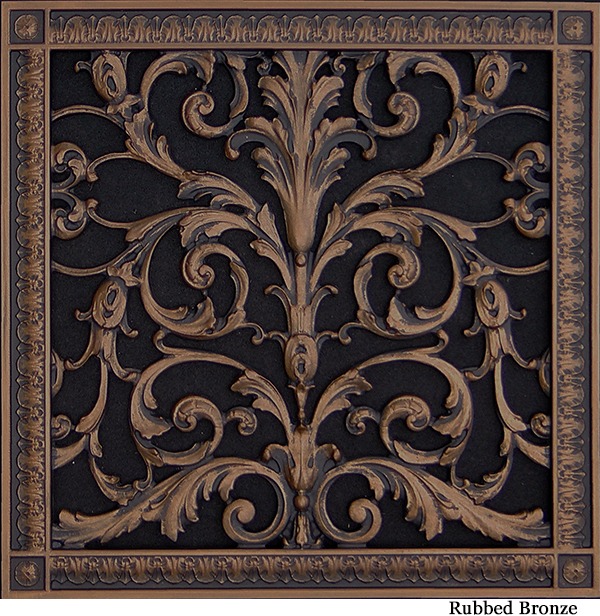 Louis XIV decorative grille 14x14 in Rubbed Bronze Finish