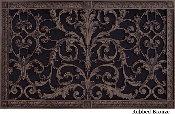 Louis XIV decorative grille 14x24 in Rubbed Bronze finish