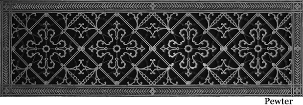 Arts and Crafts decorative vent cover 8x30 in Pewter finish