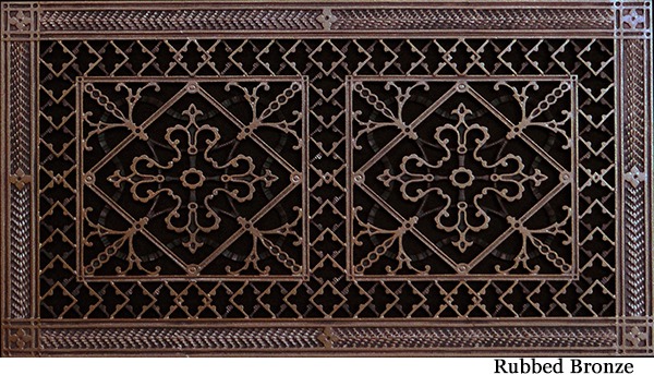 Arts and Crafts decorative vent cover in Rubbed Bronze 10x20