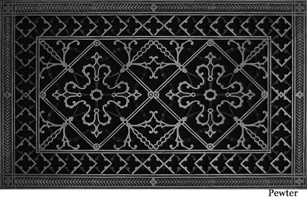 Arts and Crafts decorative vent cover 14x24 in Pewter finish