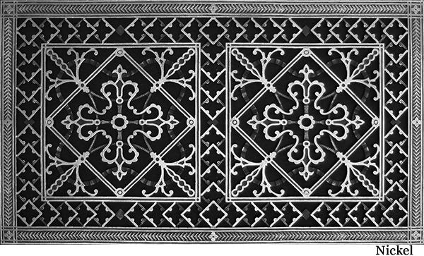 Arts and Crafts decorative vent cover 16x30 in Nickel finish