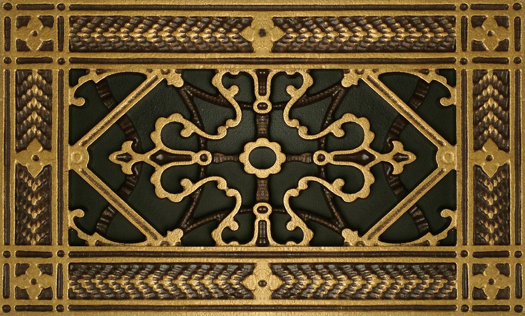 decorative grille in Arts and Crafts Style in Umber Gold