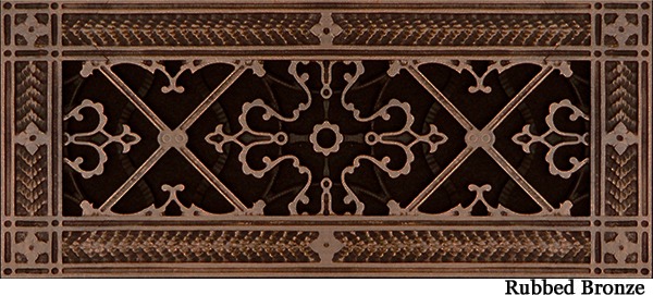 Arts and Crafts 4x12 decorative vent cover in rubbed bronze