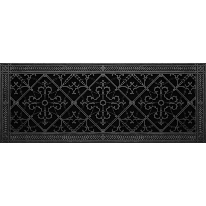 Decorative Grille Craftsman Style Arts and Crafts 8" x 24" in Black Finish.