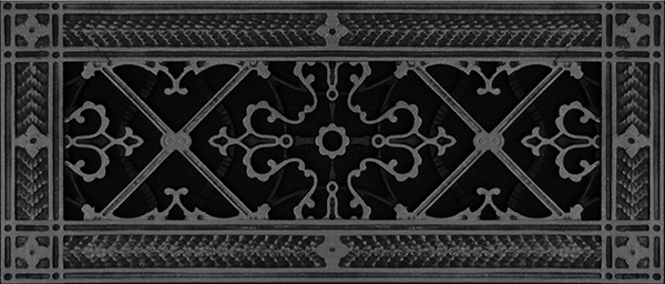 Decorative Grille Vent Cover Craftsman Style Arts and Crafts 4" x 12" in Black Finish.