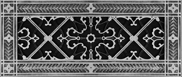 Decorative Grille Craftsman Style Arts and Crafts in Nickel Finish 4" x 12"