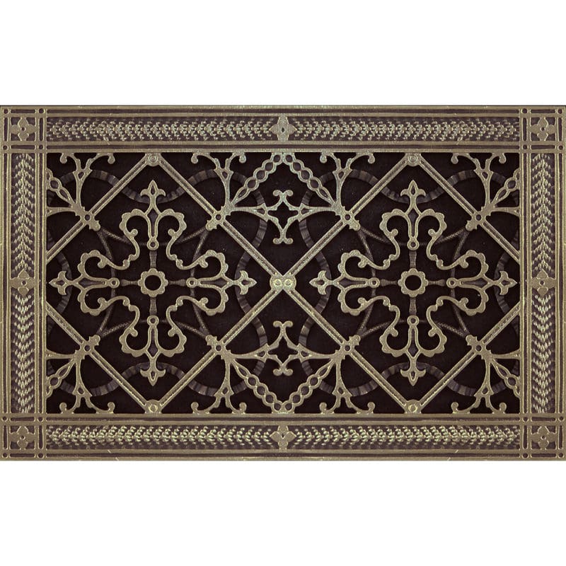 Decorative Grille Craftsman style Arts and Crafts 8" x 14" in Antique Brass finish.