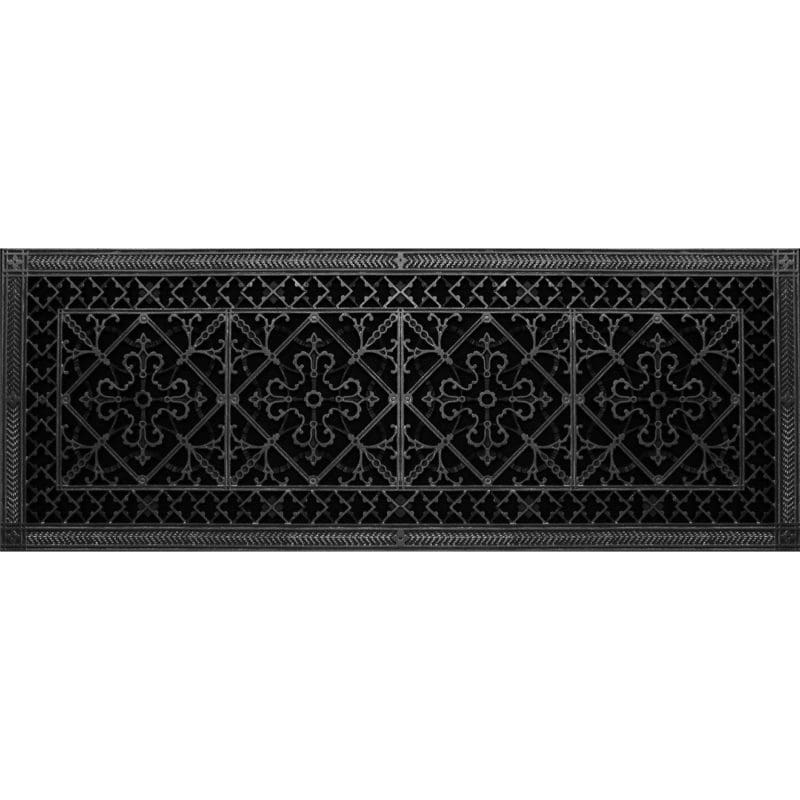 Decorative Grille Craftsman Style Arts and Crafts 12" x 36" in Black Finish