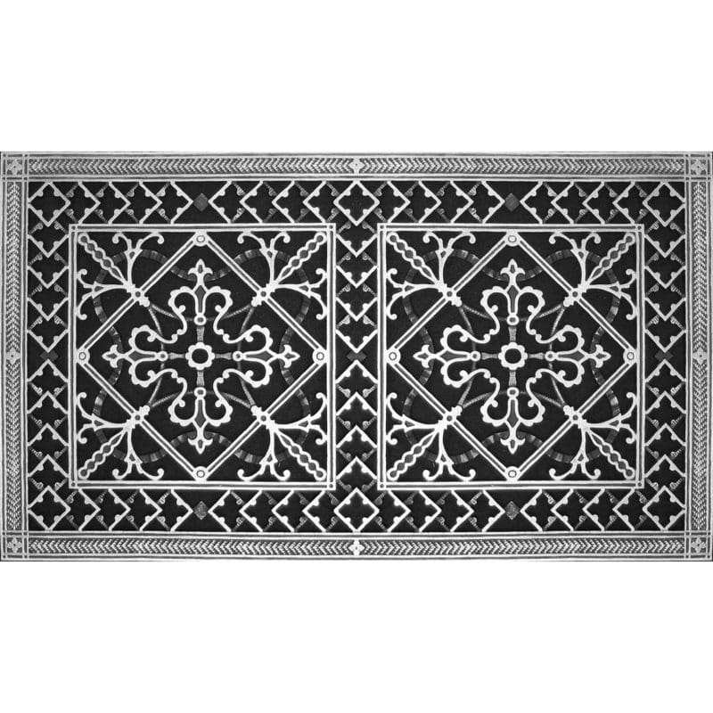 Decorative Grille Craftsman style Arts and Crafts 16" x 30" in Nickel Finish.