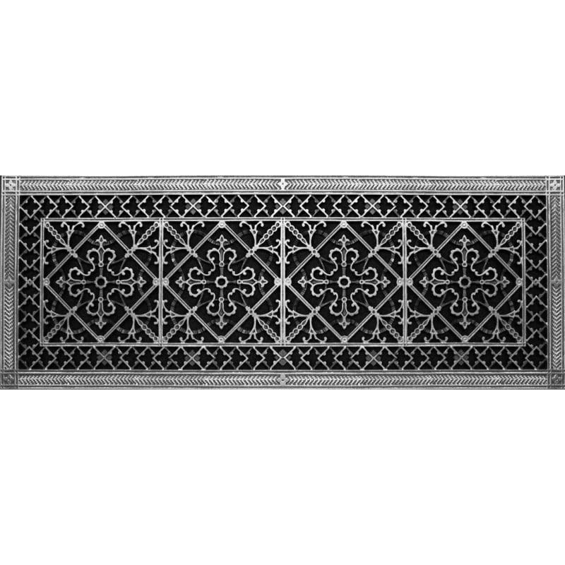 Decorative Grille Craftsman Style Arts and Crafts 12" x 36" in Nickel Finish