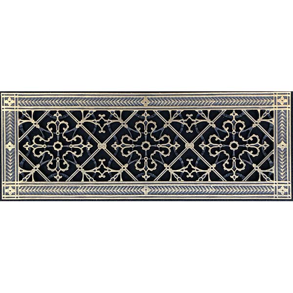 Decorative Vent Cover in Arts and Crafts Style 6" x 20" in Antique Brass