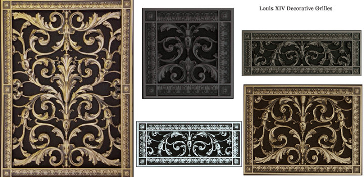 Louis XIV decorative grilles assorted finishes and sizes