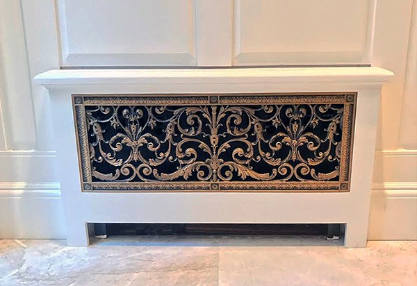 radiator cover using Louis XIV decorative grille