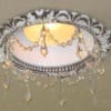 recessed light trimin victorian style in bone finish with clear crystal chain and 1.5 clear u-drops