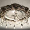 recessed chandelier with clear tear drop crystals in Stone Gold finish
