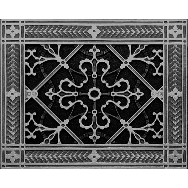 Vent Cover in Arts and Crafts Style 6" x 8" in Pewter Finish.