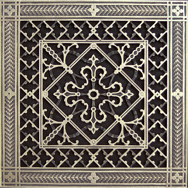Vent Cover in Arts and Crafts Style 12" x 12" Antique Brass
