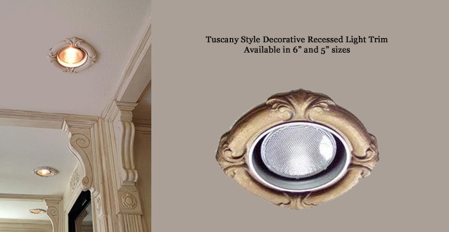 Tuscany Style Decorative Recessed Light Trim