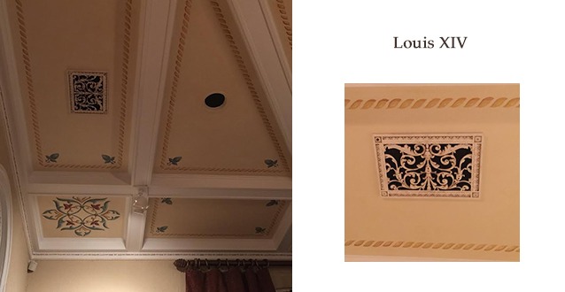 Louis XIV decorative grille ceiling installation