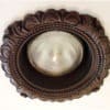 Victorian recessed light trim in old wood finish