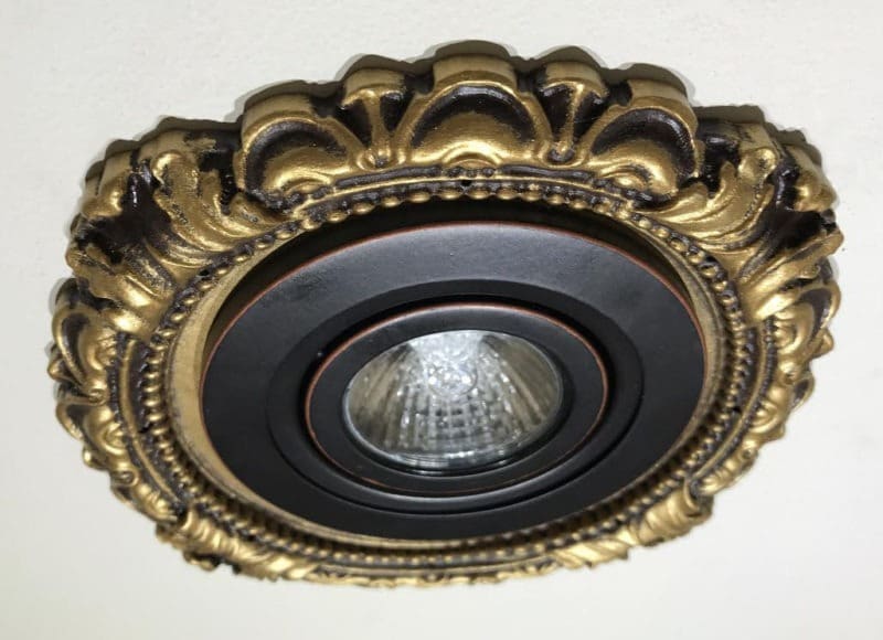 3" Victorian style recessed light trim in umber gold finish