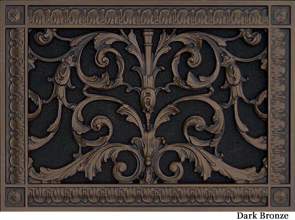 Louis XIV decorative grille 8x12 in Dark Bronze Finish