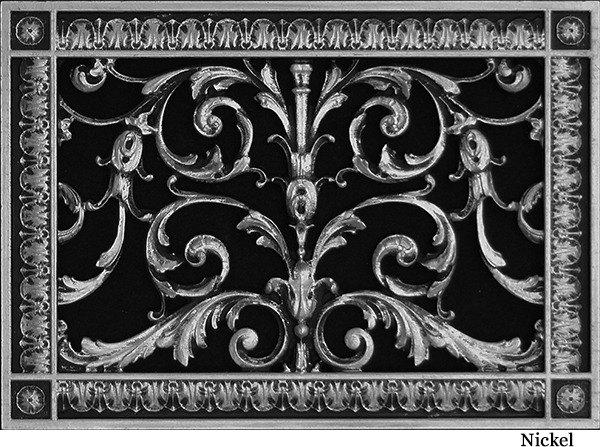 Louis XIV decorative grille 8x12 in Nickel Finish