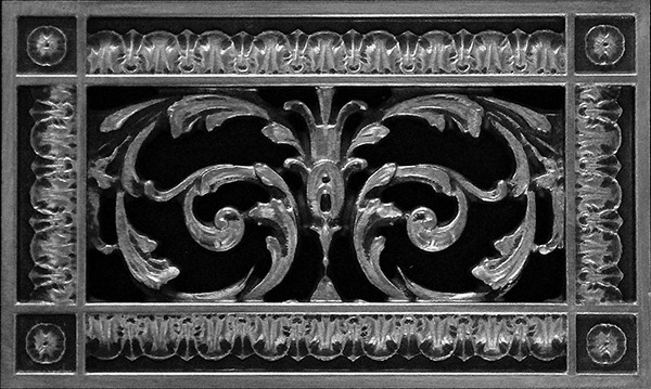 louis XIV decorative grille in pewter