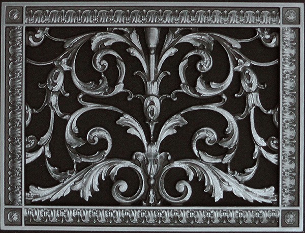 Louis XIV decorative grille in pewter finish
