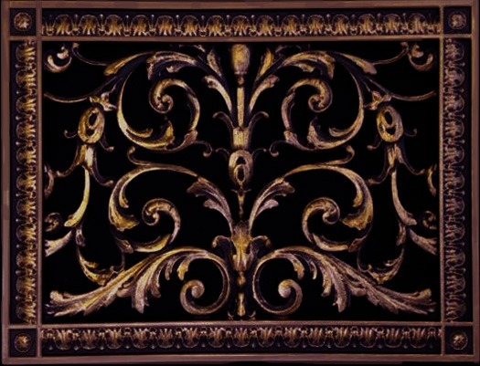 Louis XIV 10x14 decorative grille in Rubbed Bronze