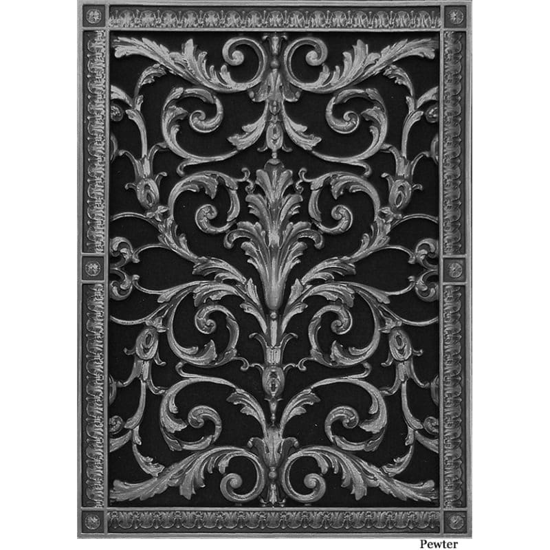 Louis XIV decorative grille 20x14 in pewter