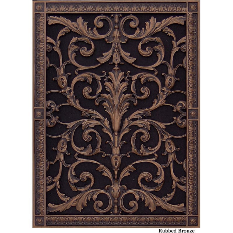Louis XIV decorative grille 20x14 in rubbed bronze