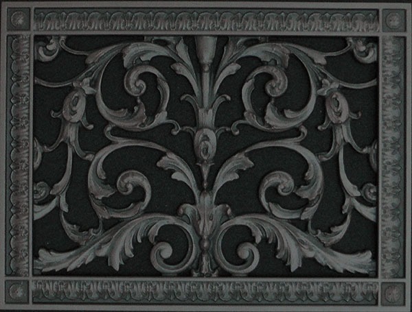 Louis XIV decorative vent cover in Old Wood Finish
