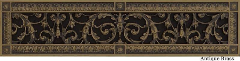 Louis XIV decorative grille 4x24 in Antique Brass finish