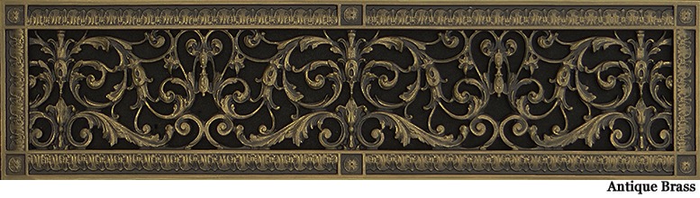 Louis XIV decorative grille 6x30 in Antique Brass finish