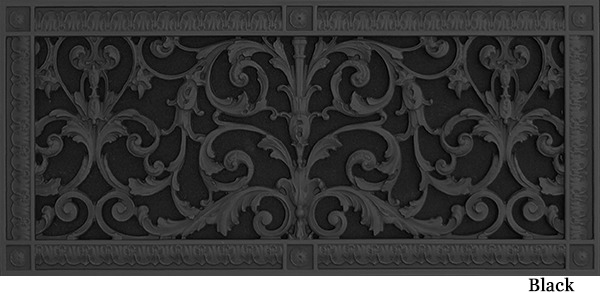 Louis XIV decorative grille 8x20 in Black finish