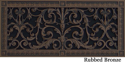 Louis XIV decorative grille 8x20 in Rubbed Bronze