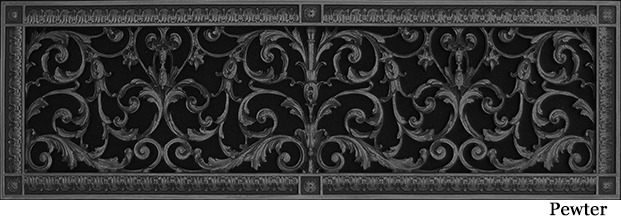 Louis XIV decorative grille 8x30 in Pewter finish