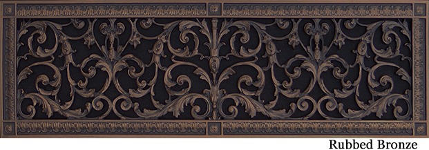 Louis XIV decorative grille 8x30 in Rubbed Bronze finish