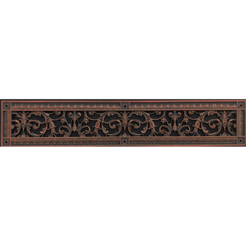 Louis XIV Style vent cover 4" x 30" in Rubbed Bronze Finish