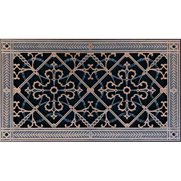 Decorative Grille Vent Cover 8" x 16" in Arts and Crafts Style in Rubbed Bronze Finish