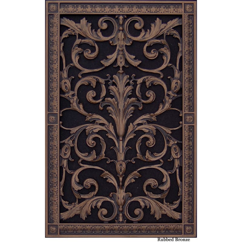 Decorative grille in Louis XIV style 20x12 in Rubbed Bronze