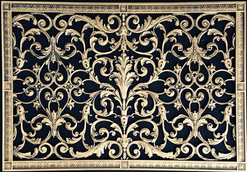 Louis XIV decorative grille in Antique Brass finish