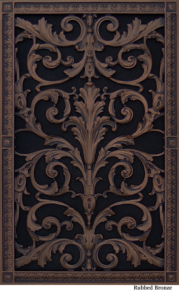 Louis XIV decorative grille 24x14 in Rubbed Bronze finish